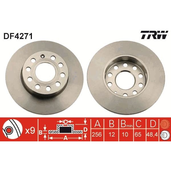 Снимка на Спирачен диск TRW черен DF4271 за Skoda Superb (3T4) 2.0 TDI - 140 коня дизел