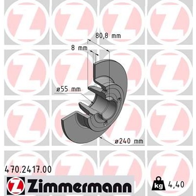 Снимка на Спирачен диск ZIMMERMANN 470.2417.00 за Renault Clio 3 1.5 dCi - 64 коня дизел