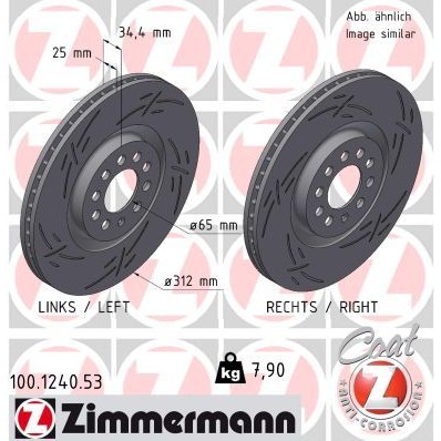 Снимка на Спирачен диск ZIMMERMANN BLACK Z 100.1240.53 за Seat Leon (1M1) 1.9 TDI - 110 коня дизел