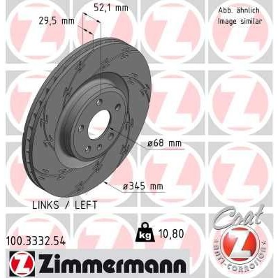 Снимка на Спирачен диск ZIMMERMANN BLACK Z 100.3332.54 за Audi A5 (8T3) 2.7 TDI - 190 коня дизел
