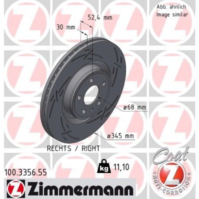 Снимка на Спирачен диск ZIMMERMANN BLACK Z 100.3356.55 за Audi A4 Avant (8K5, B8) 2.0 TDI quattro - 190 коня дизел