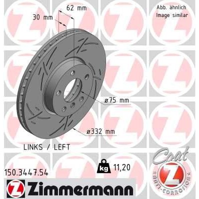 Снимка на Спирачен диск ZIMMERMANN BLACK Z 150.3447.54 за BMW X6 E71 xDrive 30 d - 245 коня дизел