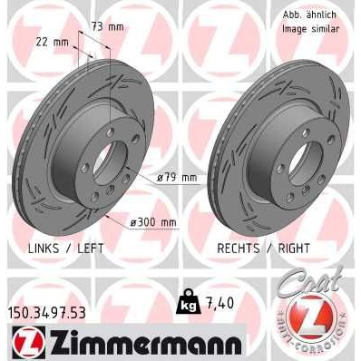 Снимка на Спирачен диск ZIMMERMANN BLACK Z 150.3497.53 за BMW 1 F21 118 i - 170 коня бензин