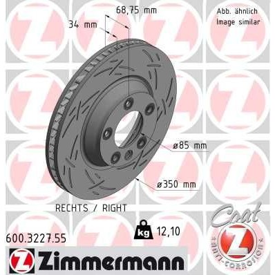 Снимка на Спирачен диск ZIMMERMANN BLACK Z 600.3227.55 за Audi Q7 (4L) 3.0 TFSI quattro - 280 коня бензин