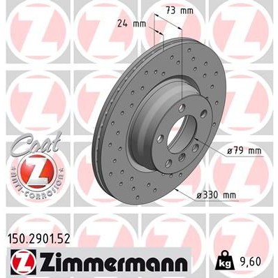 Снимка на Спирачен диск ZIMMERMANN SPORT COAT Z 150.2901.52 за BMW 4 Gran Coupe F36 430 d xDrive - 286 коня дизел