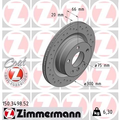 Снимка на Спирачен диск ZIMMERMANN SPORT COAT Z 150.3498.52 за BMW 3 Sedan F30 320 d - 184 коня дизел