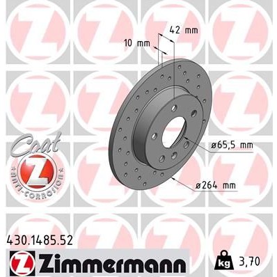 Снимка на Спирачен диск ZIMMERMANN SPORT COAT Z 430.1485.52 за Opel Astra G Estate 2.2 16V (F35) - 147 коня бензин