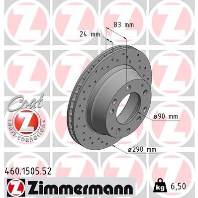 Снимка на Спирачен диск ZIMMERMANN SPORT COAT Z 460.1505.52 за Porsche 911 Convertible 3.2 SC Carrera - 231 коня бензин