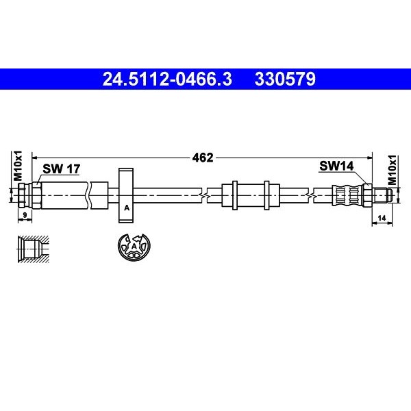 Снимка на Спирачен маркуч ATE 24.5112-0466.3 за Citroen Jumper Platform 230 2.8 D - 87 коня дизел
