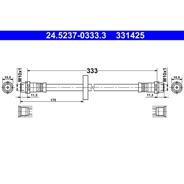 Снимка на Спирачен маркуч ATE 24.5237-0333.3 за VW Passat 3 Variant (B4,35i) 1.8 - 75 коня бензин