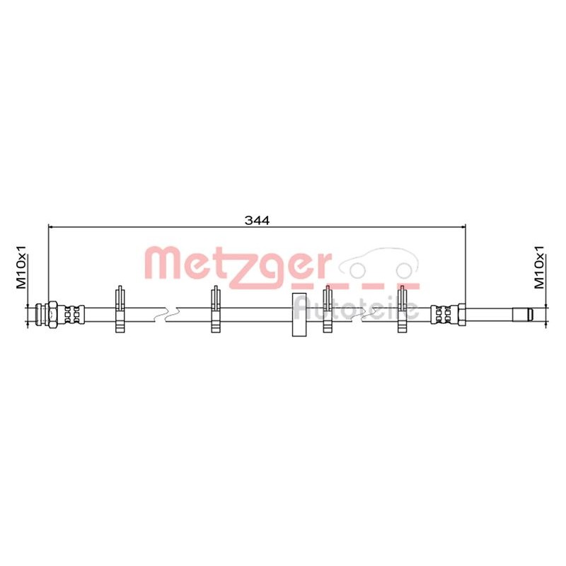Снимка на Спирачен маркуч METZGER GREENPARTS 4111499 за камион Iveco Daily 4 Box 65C18 - 176 коня дизел
