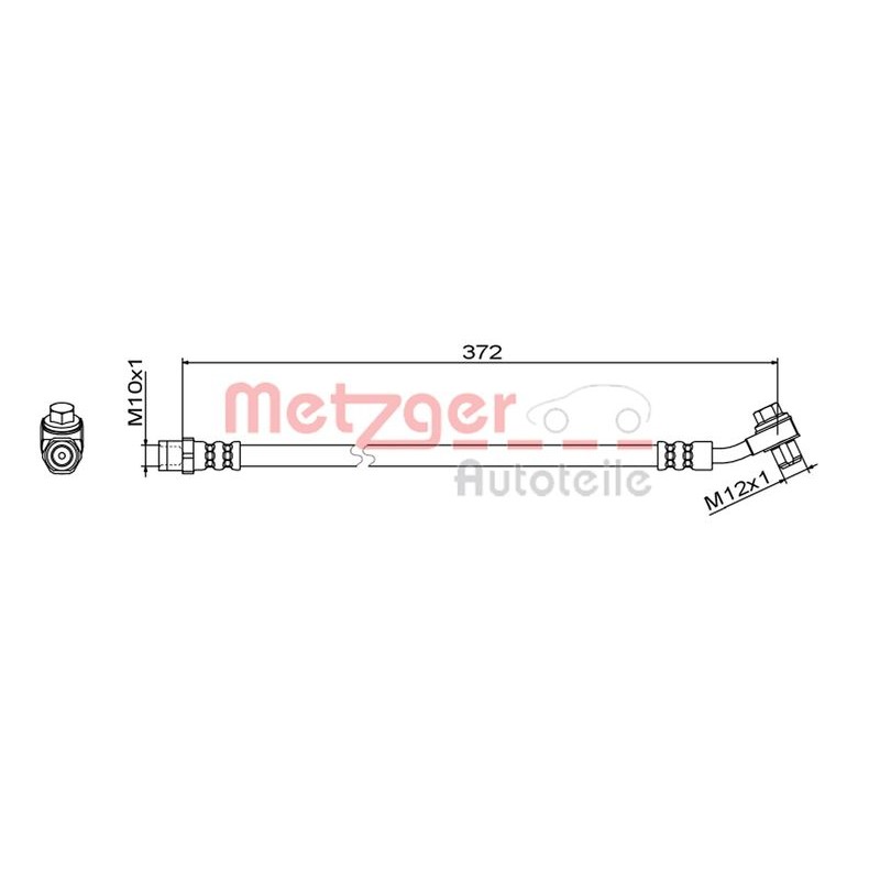 Снимка на Спирачен маркуч METZGER GREENPARTS 4111795 за Mercedes E-Class Convertible (A238) E 300 d (238.418) - 245 коня дизел