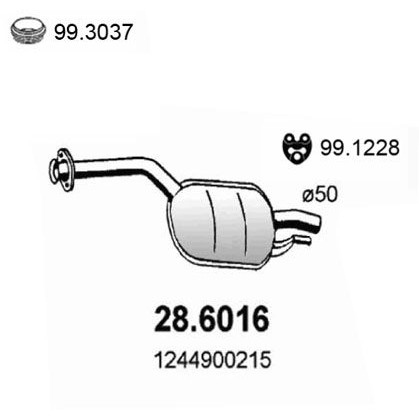 Снимка на Средно гърне ASSO 28.6016 за Mercedes S-class Saloon (w124) 200 (124.020) - 102 коня бензин