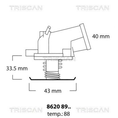 Снимка на Температурен датчик TRISCAN 8626 10015 за Opel Astra G Saloon 1.7 DTI 16V (F69) - 75 коня дизел