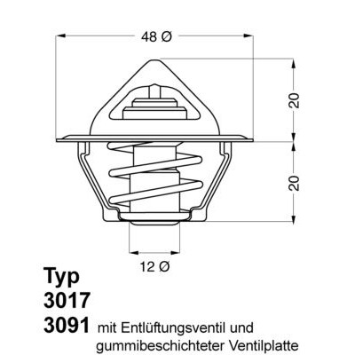 Снимка на Термостат BorgWarner (Wahler) 3017.92D2 за Opel Kadett E Convertible 1.4 i - 60 коня бензин