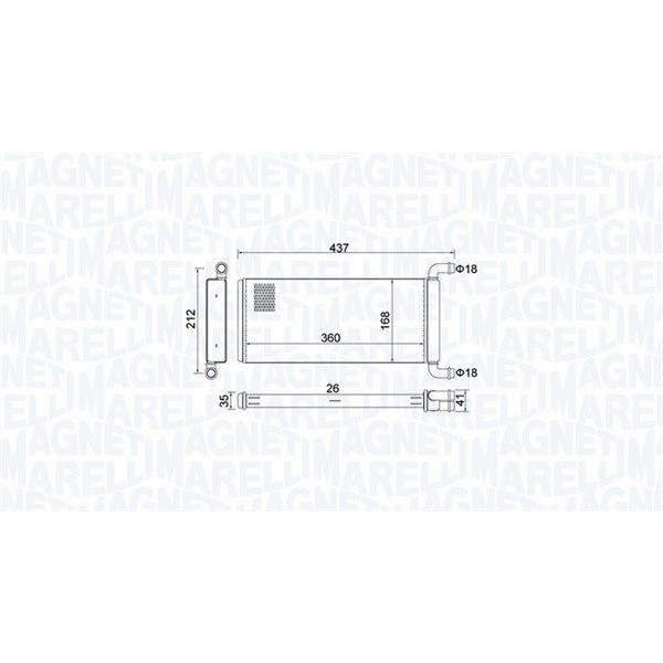 Снимка на Топлообменник, отопление на вътрешното пространство MAGNETI MARELLI 350218451000 за VW Crafter 30-50 Platform (2F) 2.0 TDI - 109 коня дизел
