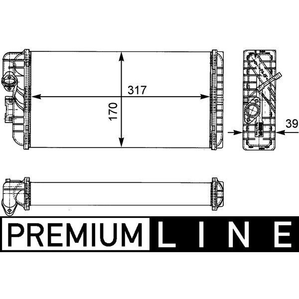 Снимка на Топлообменник, отопление на вътрешното пространство MAHLE BEHR PREMIUM LINE AH 110 000P за Mercedes E-class Saloon (w210) E 280 4-matic (210.081) - 204 коня бензин