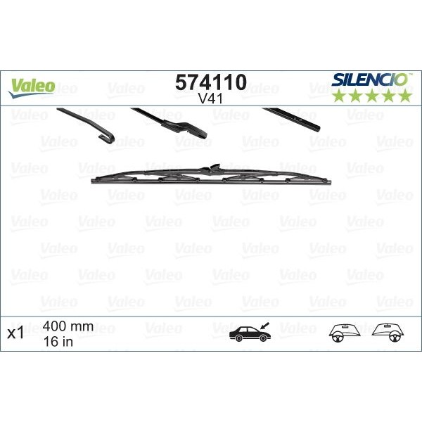 Снимка на Чистачки VALEO SILENCIO CONVENTIONAL SINGLE 574110 за Honda Accord 7 (CL,CM) 2.4 (CL9) - 190 коня бензин