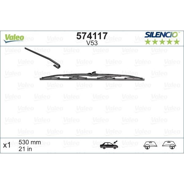 Снимка на Чистачки VALEO SILENCIO CONVENTIONAL SINGLE 574117 за Audi A3 (8L1) 1.6 - 102 коня бензин