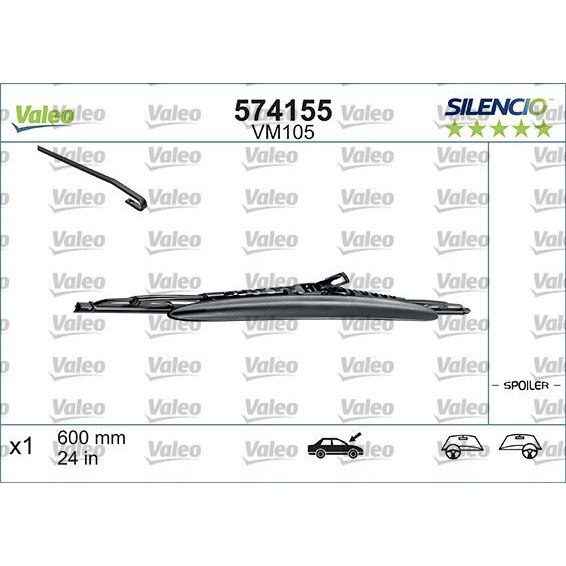 Снимка на Чистачки VALEO SILENCIO CONVENTIONAL SINGLE 574155 за BMW 7 Limousine E32 735 i, iL - 211 коня бензин