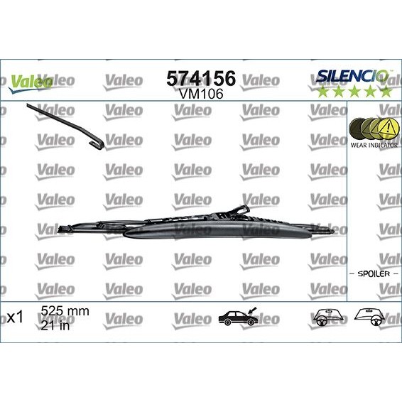 Снимка на Чистачки VALEO SILENCIO CONVENTIONAL SINGLE 574156 за Audi A3 (8L1) 1.9 TDI - 110 коня дизел