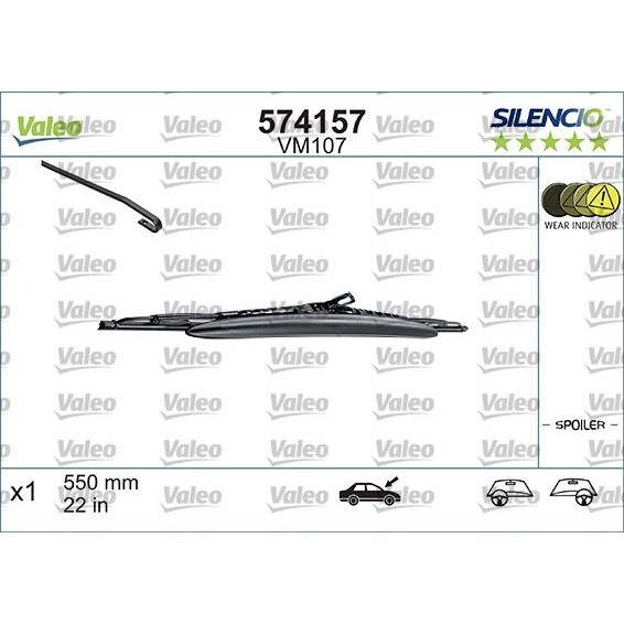Снимка на Чистачки VALEO SILENCIO CONVENTIONAL SINGLE 574157 за Ford Mondeo 3 Estate (BWY) 1.8 16V - 125 коня бензин