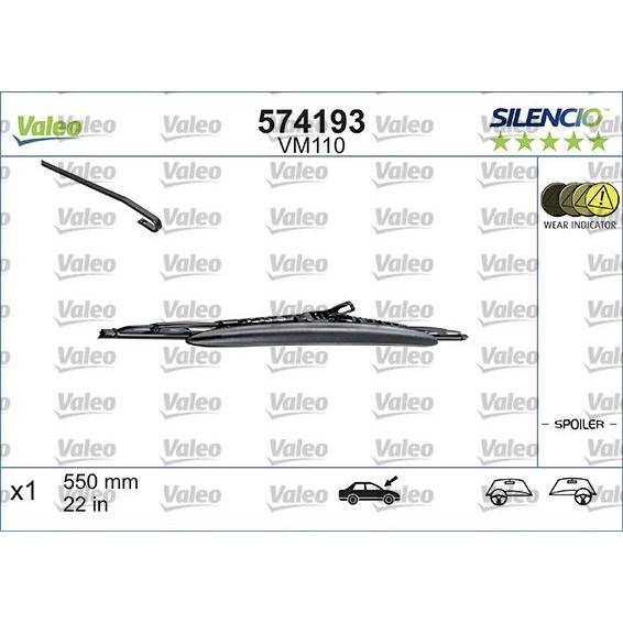 Снимка на Чистачки VALEO SILENCIO CONVENTIONAL SINGLE 574193 за Audi A4 Sedan (8D2, B5) 1.8 T - 180 коня бензин