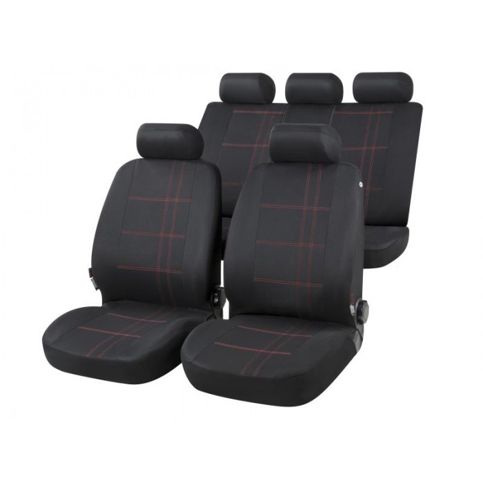 Снимка на Калъфи за седалки NASHVILLE черни с червен декор AP DO WA13425 за Autobianchi Y10 1.1 4WD - 57 коня бензин