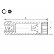 Снимка  на Ключ за запалителни свещи размер 14 дължина 63mm тип 12PT / с дизайн на листова пружина за задържане / клип Дълъг - 1 бр. TOPTUL BAAX1214
