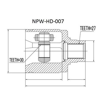 Снимка на Комплект каре за полуоска NTY NPW-HD-007 за Honda HR-V (GH) 1.6 16V 4WD (GH2, GH4) - 124 коня бензин