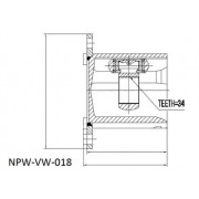 Снимка на Комплект каре за полуоска NTY NPW-VW-018