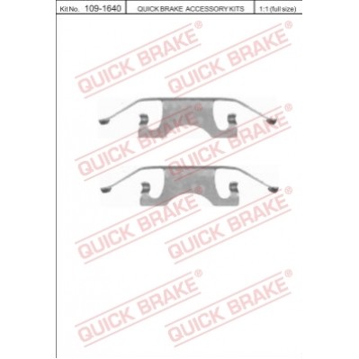 Снимка на комплект принадлежности, дискови накладки QUICK BRAKE QB109-1640 за Mercedes E-class Estate (s211) E 270 T CDI (211.216) - 177 коня дизел