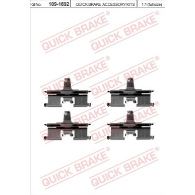 Снимка на комплект принадлежности, дискови накладки QUICK BRAKE QB109-1692 за Daewoo Nubira Break 1997 2.0 16V - 133 коня бензин