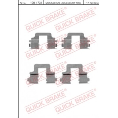 Снимка на комплект принадлежности, дискови накладки QUICK BRAKE QB109-1731 за Ford Mondeo 4 Saloon 2.0 TDCi - 130 коня дизел