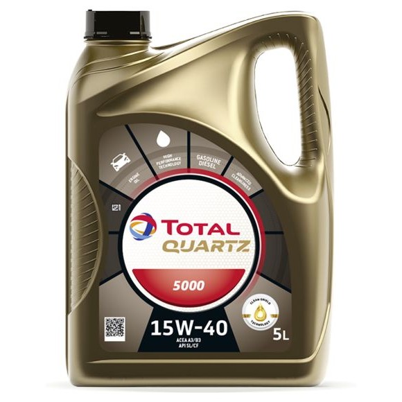Снимка на Моторно масло TOTAL QUARTZ 5000 15W40 5L за CADILLAC BLS Sedan 2.8 T - 280 коня бензин