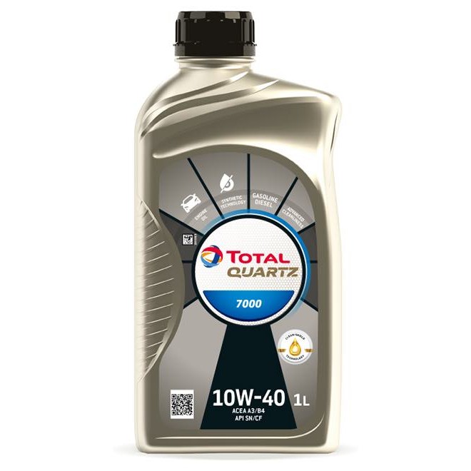 Снимка на Моторно масло TOTAL QUARTZ 7000 10W40 1L за Daihatsu Cuore 3 L201 0.8 - 41 коня бензин