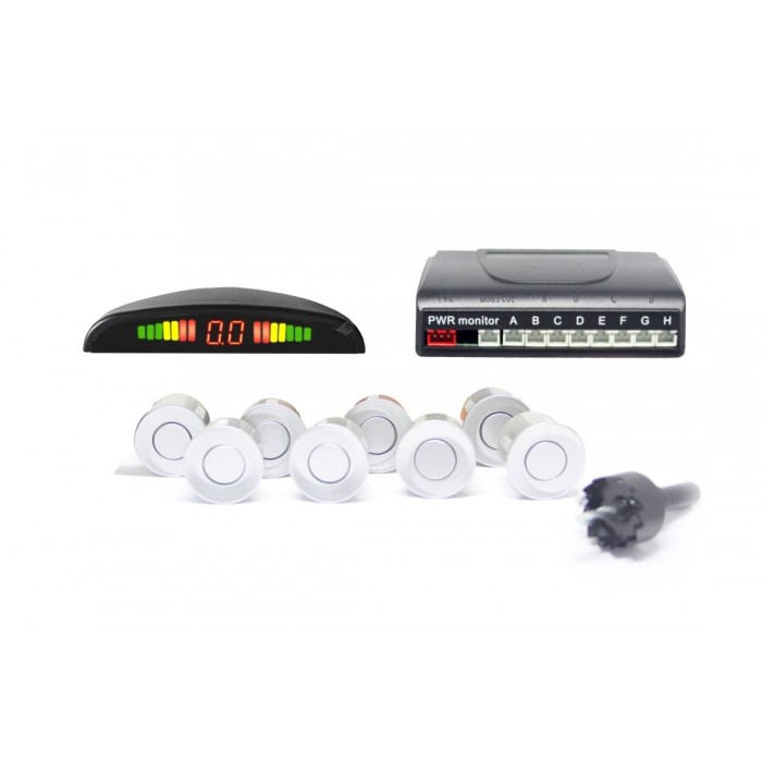 Снимка на Парктроник с 8 сензора и LED дисплей - сребристи датчици AP PS8LS за камион Iveco Zeta 65-12 - 116 коня дизел
