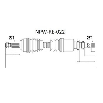 Снимка на полуоска NTY NPW-RE-022 за Mercedes Citan Dualiner (415) 111 CDI (415.603, 415.605) - 110 коня дизел