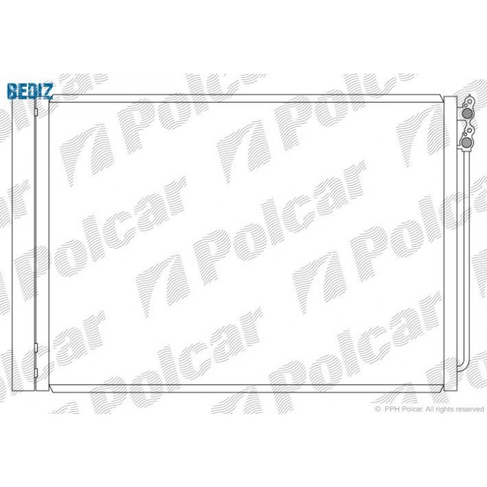Снимка на радиатор за климатик POLCAR 2025K8C1S за BMW 6 Cabrio F12 640 d - 313 коня дизел