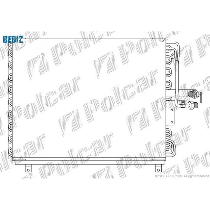 Снимка на радиатор за климатик POLCAR 5014K8A6 за Mercedes E-class Saloon (w124) E 250 D (124.126, 124.129) - 113 коня дизел