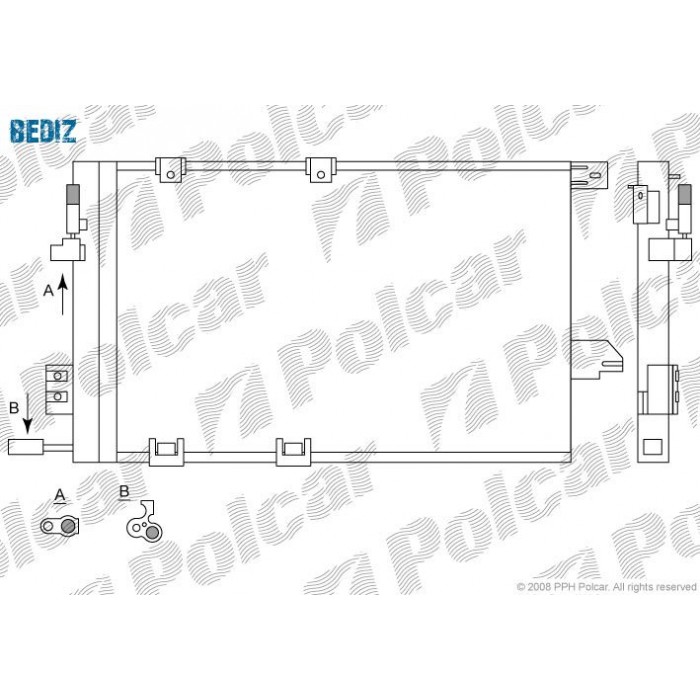 Снимка на радиатор за климатик POLCAR 5508K8C1S за Opel Astra G Saloon 2.0 DI (F69) - 82 коня дизел