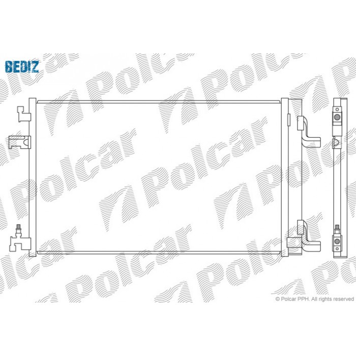 Снимка на радиатор за климатик POLCAR 5511K82K за Opel Insignia Hatchback 1.6 CDTi (68) - 120 коня дизел