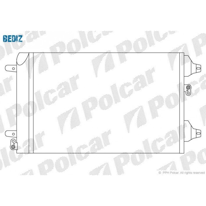 Снимка на радиатор за климатик POLCAR 9550K8C1S за Dacia Logan MCV KS 1.6 16V (KS0L, KS0M, KS0P, KS1S) - 105 коня бензин