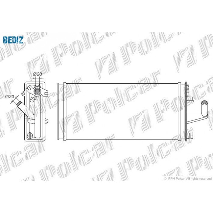 Снимка на Радиатор за парно POLCAR 3050N8-3 за камион Iveco Daily 2 Box 35-8 (12934104, 12934111, 12934112, 12934117, 12934124,... - 82 коня дизел