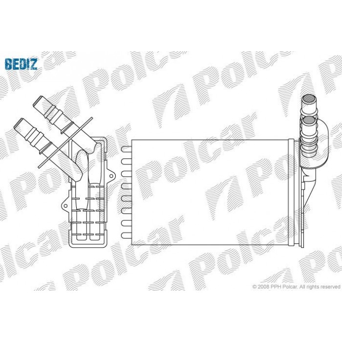 Снимка на радиатор за парно POLCAR 6015N8-1 за Renault Clio 2 Box 1.9 DTi (SB0U) - 80 коня дизел