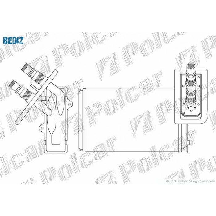 Снимка на радиатор за парно POLCAR 6060N8-1 за Renault Kangoo (KC0-1) 1.6 16V 4x4 (KC0P, KC0S, KC0L) - 95 коня бензин
