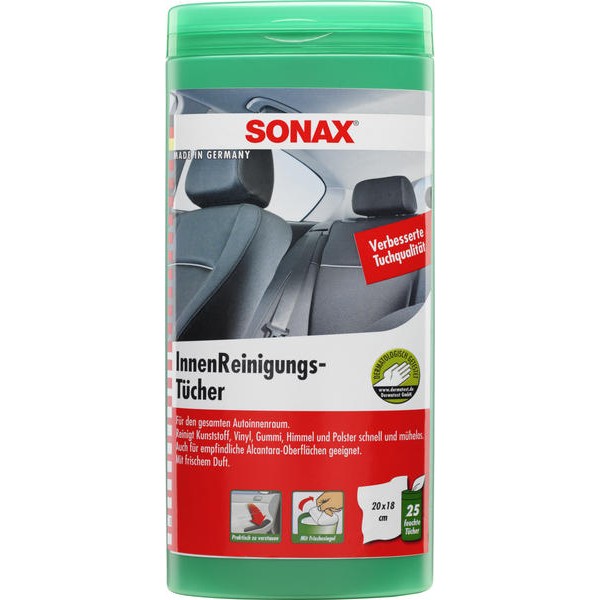 Снимка на Салфетки за интериор и пластмаси 25 бр. SONAX AC SX412200 за Opel Corsa A TR 1.5 TD (F11, M11, F19, M19) - 67 коня дизел