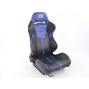 Снимка  на Спортни седалки комплект 2 бр. Atlanta еко кожа черни/сини FK Automotive FKRSE010157