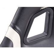 Снимка  на Спортни седалки комплект 2 бр. Boston еко кожа черни/бели FK Automotive FKRSE010131