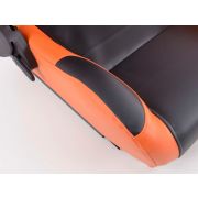 Снимка  на Спортни седалки комплект 2 бр. Boston еко кожа черни/оранжеви FK Automotive FKRSE010137